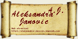 Aleksandra Janović vizit kartica